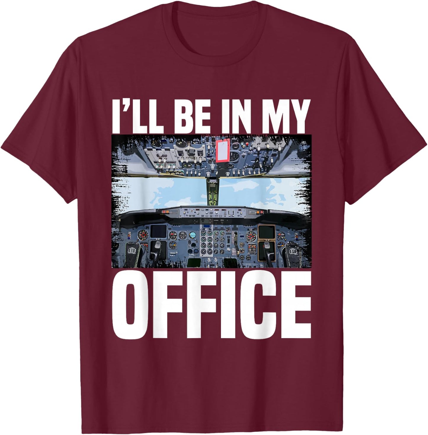 Aeroplane Pilot Aeroplane Lover Flying Flight Crew T-Shirt - T-Shirt | Maroon