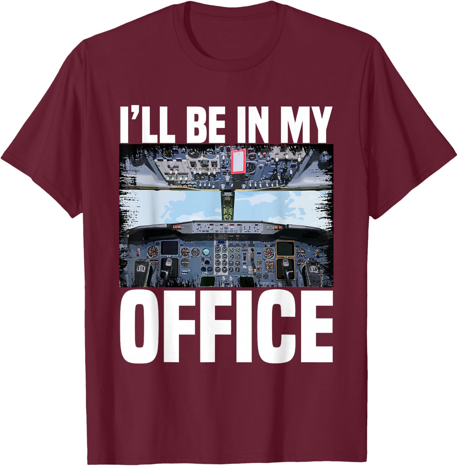 Aeroplane Pilot Aeroplane Lover Flying Flight Crew T-Shirt - T-Shirt | Maroon
