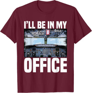 Aeroplane Pilot Aeroplane Lover Flying Flight Crew T-Shirt - T-Shirt | Maroon