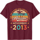 Awesome Since November 2013 Limited Edition Vintage Birthday T-Shirt - T-Shirt | Maroon