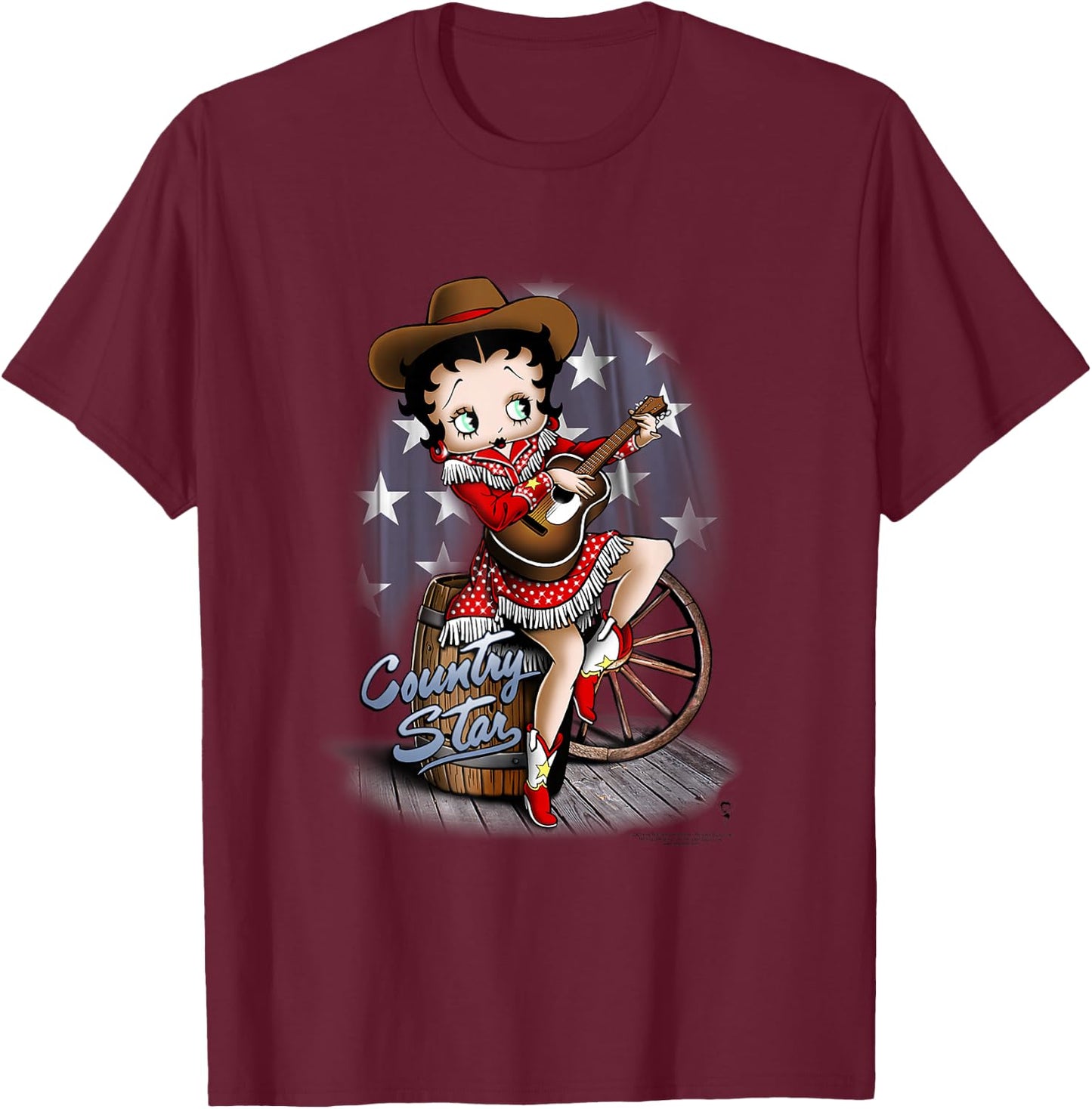 Betty Boop Country Star T-Shirt - T-Shirt | Maroon