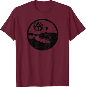 Mountain Life Appalachian Trail Shirts - Men's Grey Graphic , Small, Short Sleeve, Classic Fit, Polyester, Hiking, Camping T-Shirt - T-Shirt | Maroon