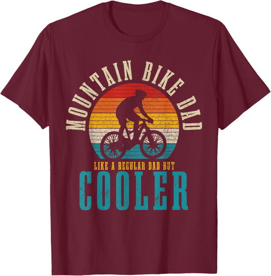 Mountain Bike Dad Funny Vintage MTB Downhill Bike T-Shirt - T-Shirt | Maroon