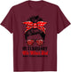 In February We Wear Red Messy Bun - Heart Disease Awareness T-Shirt - T-Shirt | Maroon