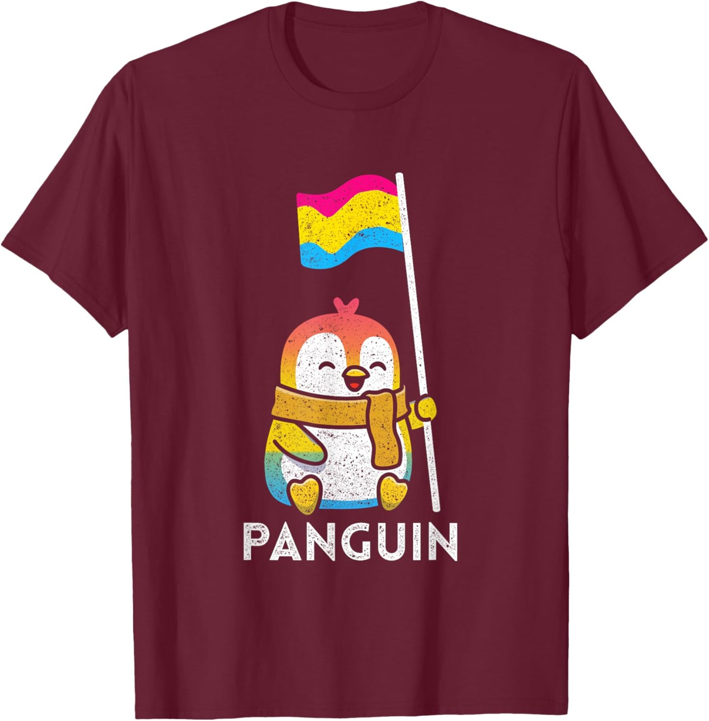Pansexual Flag Pan Pride Penguin Gift Pansexual T-Shirt - T-Shirt | Maroon