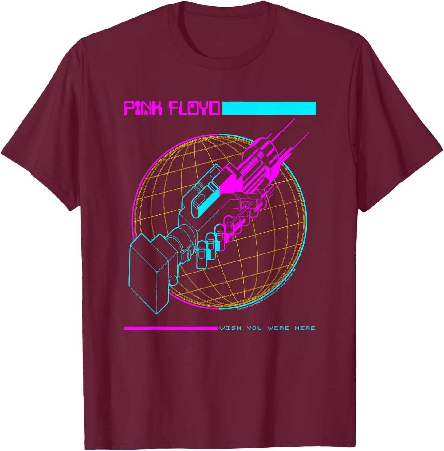 Pink Floyd Wish You Were Here Grid T-Shirt - T-Shirt | Maroon