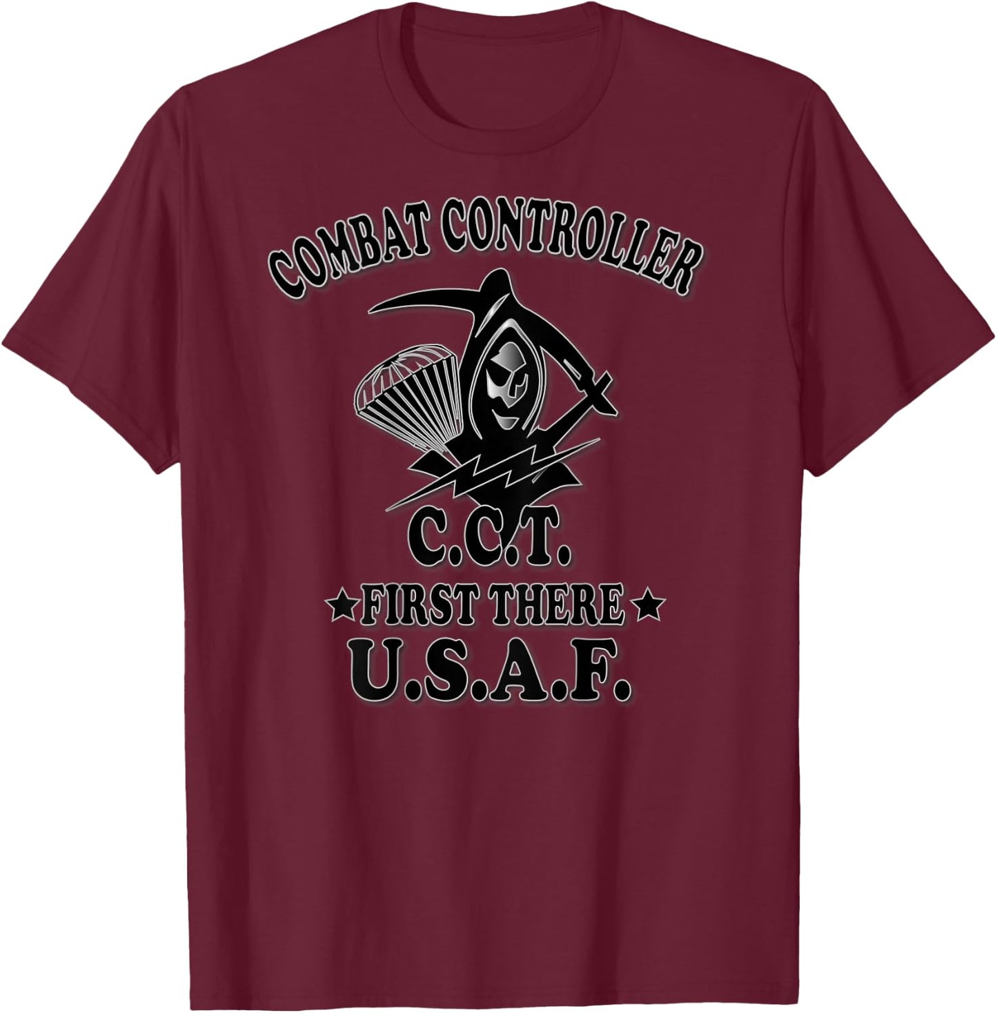 U.S.A.F. CCT Combat Controller (Back Design) T-Shirt - T-Shirt | Maroon