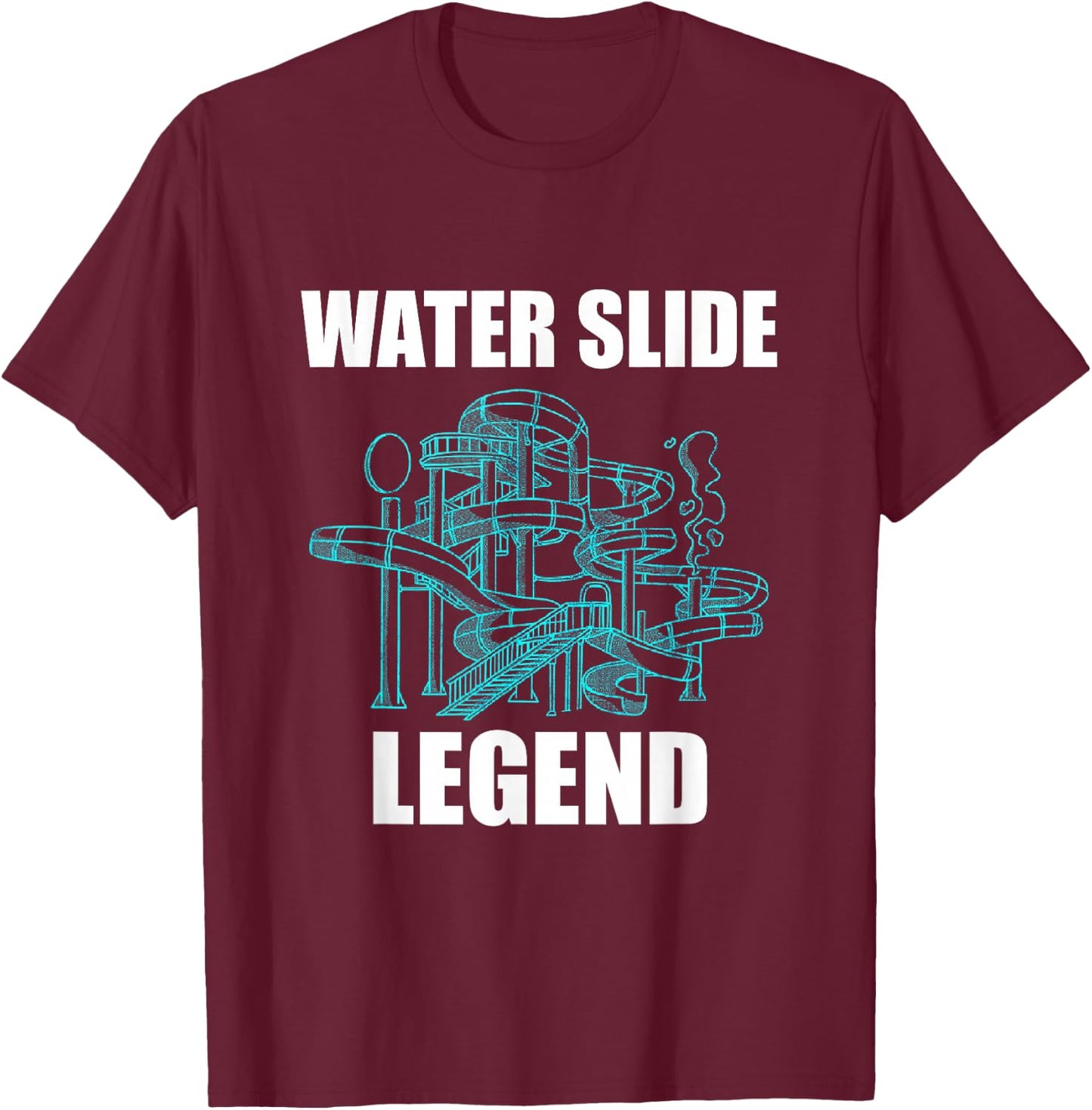 Water Slide Legend Water Slide Lover Aqua Park Swimming T-Shirt - T-Shirt | Maroon