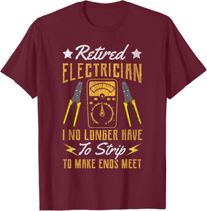 Electrician Retirement Vintage Retired Electrician I No T-Shirt - T-Shirt | Maroon
