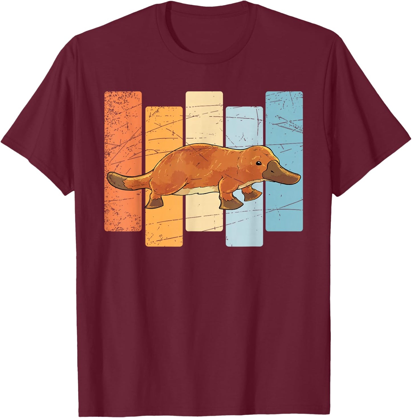 Outback Zoo Animal Lover Cute Platypus Retro Australia T-Shirt - T-Shirt | Maroon