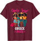 Black Girls Trip Greece 2025 Vacation Matching T-Shirt - T-Shirt | Maroon