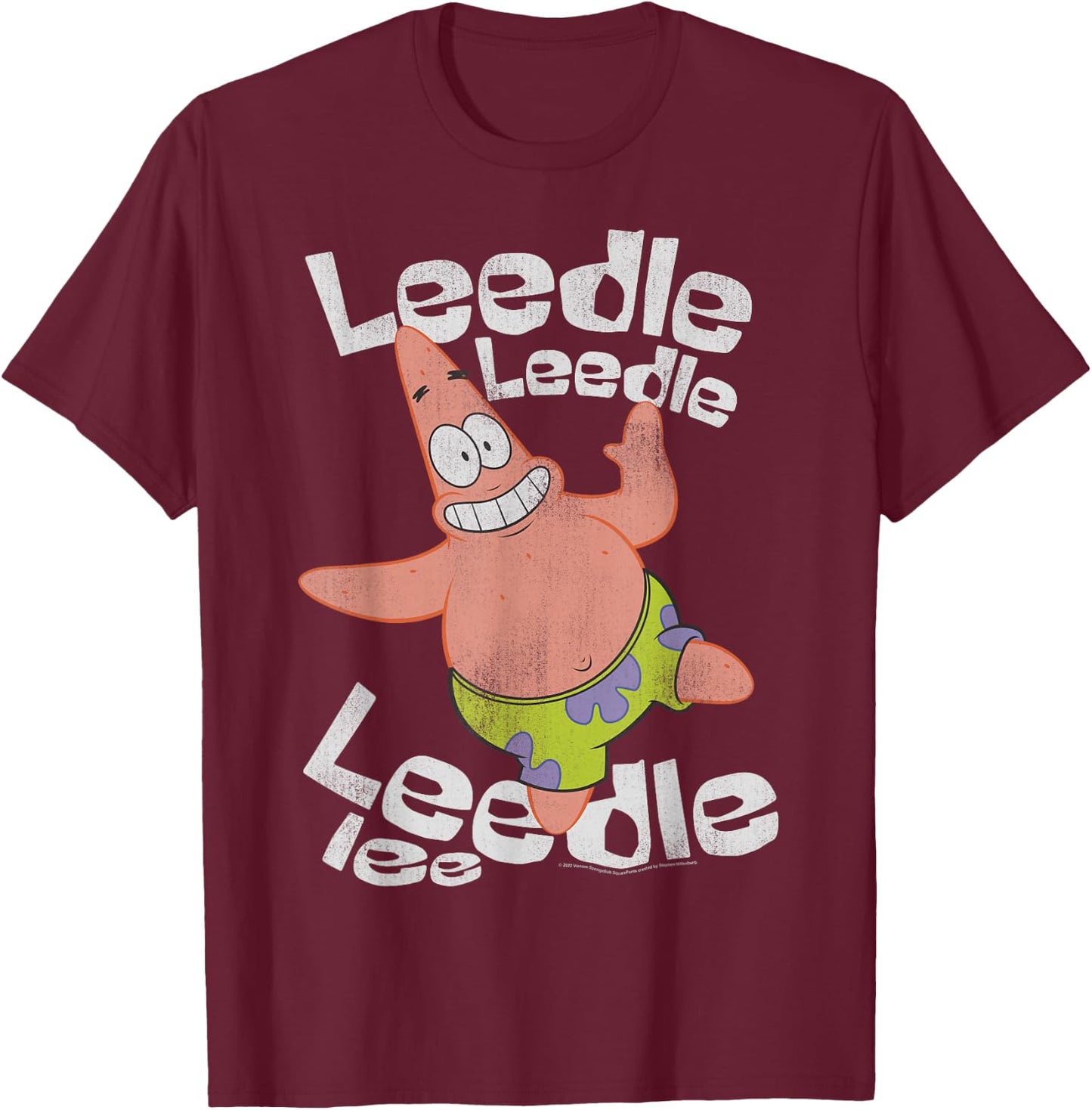 SpongeBob SquarePants Singing Patrick Leedle T-Shirt - T-Shirt | Maroon