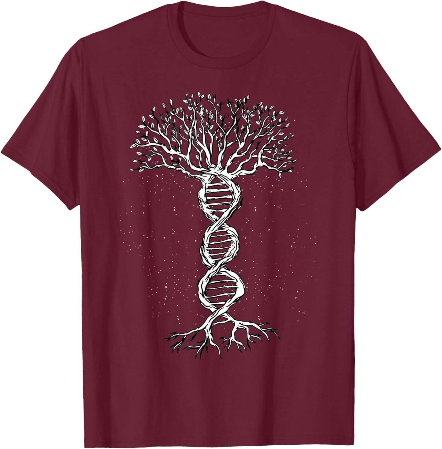 DNA Tree Life Genetics Biologist Science Earth Day T-Shirt - T-Shirt | Maroon