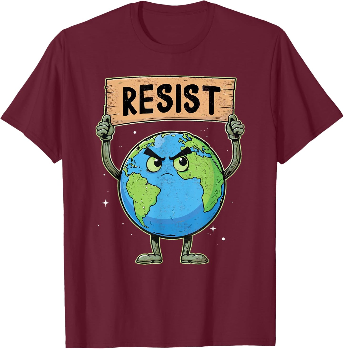 Environmental Science | Earth Day | Resist Climate Change T-Shirt - T-Shirt | Maroon