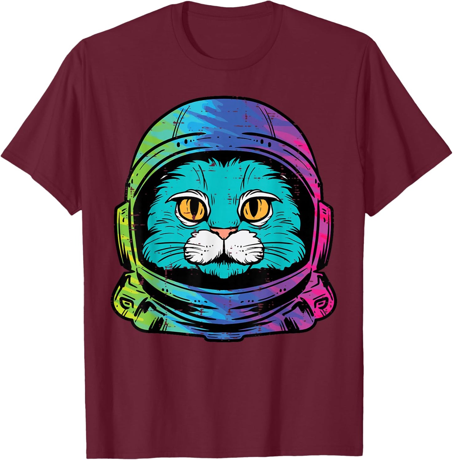 Cat Astronaut Cool Space Kitty Universe Men Boys Kids Women T-Shirt - T-Shirt | Maroon