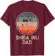 Shiba Inu Dog - Vintage Shiba Inu Dad Men Women T-Shirt - T-Shirt | Maroon