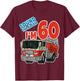 Firetruck 60th Birthday Fireman Fire Truck Boys Sixty T-Shirt - T-Shirt | Maroon