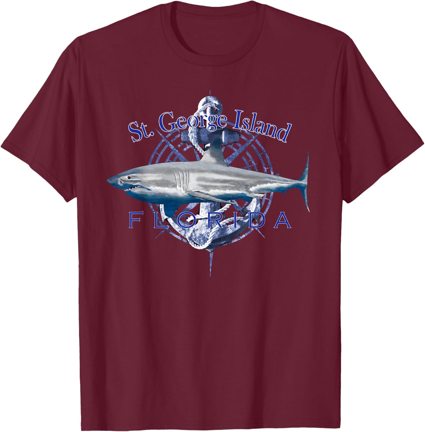 St. George Island Florida Nautical Sailing Boating T-Shirt - T-Shirt | Maroon