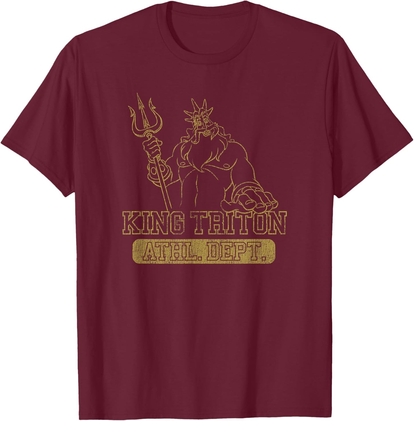 Disney The Little Mermaid King Triton Athletic Department T-Shirt - T-Shirt | Maroon