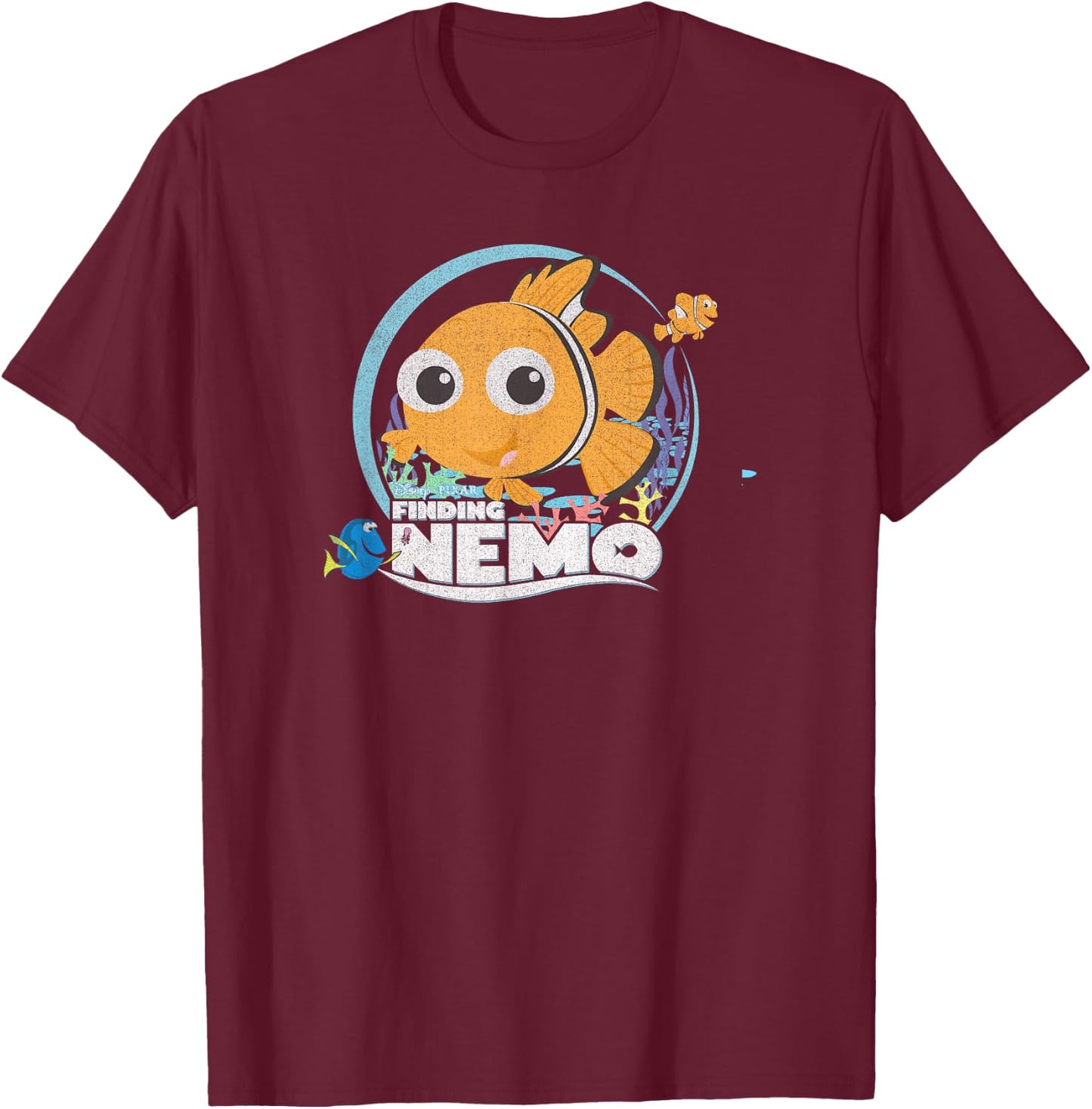 Disney Pixar Finding Nemo Group Shot Chibi T-Shirt - T-Shirt | Maroon