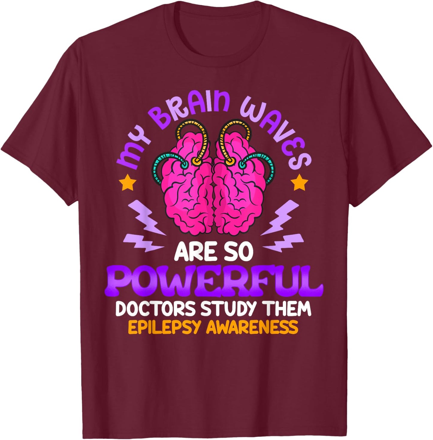 Purple Ribbon Epilepsy Awareness Epilepsy Survivor T-Shirt - T-Shirt | Maroon