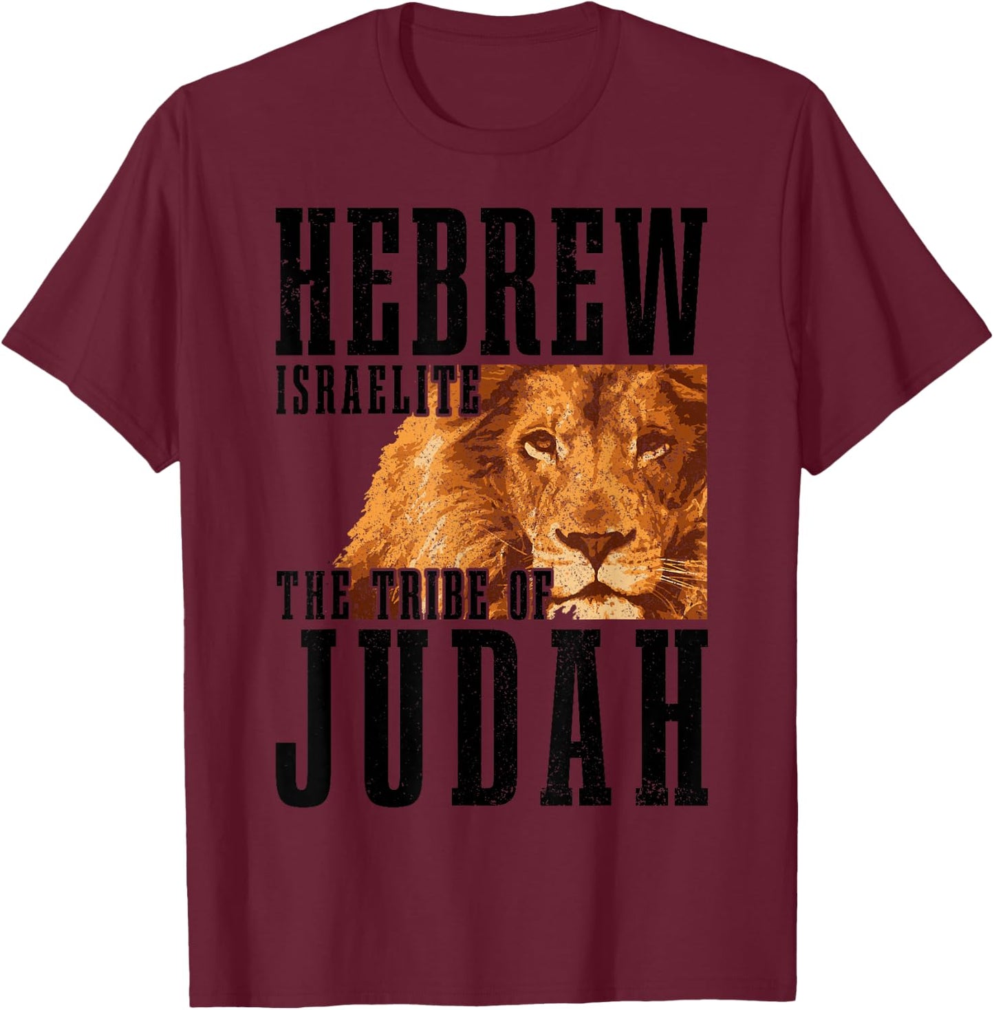 Hebrew Israelite Tribe Of Judah Lion Jew Jewish Israel T-Shirt - T-Shirt | Maroon
