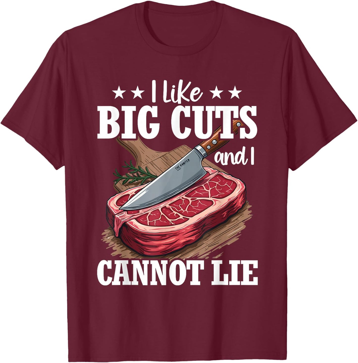 Funny Butcher Slaughter Meat Cutter Design Meat Lover Bbq T-Shirt - T-Shirt | Maroon