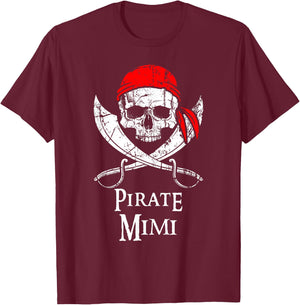 Pirate Mimi Skull And Crossbones Flag T-Shirt - T-Shirt | Maroon