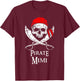Pirate Mimi Skull And Crossbones Flag T-Shirt - T-Shirt | Maroon