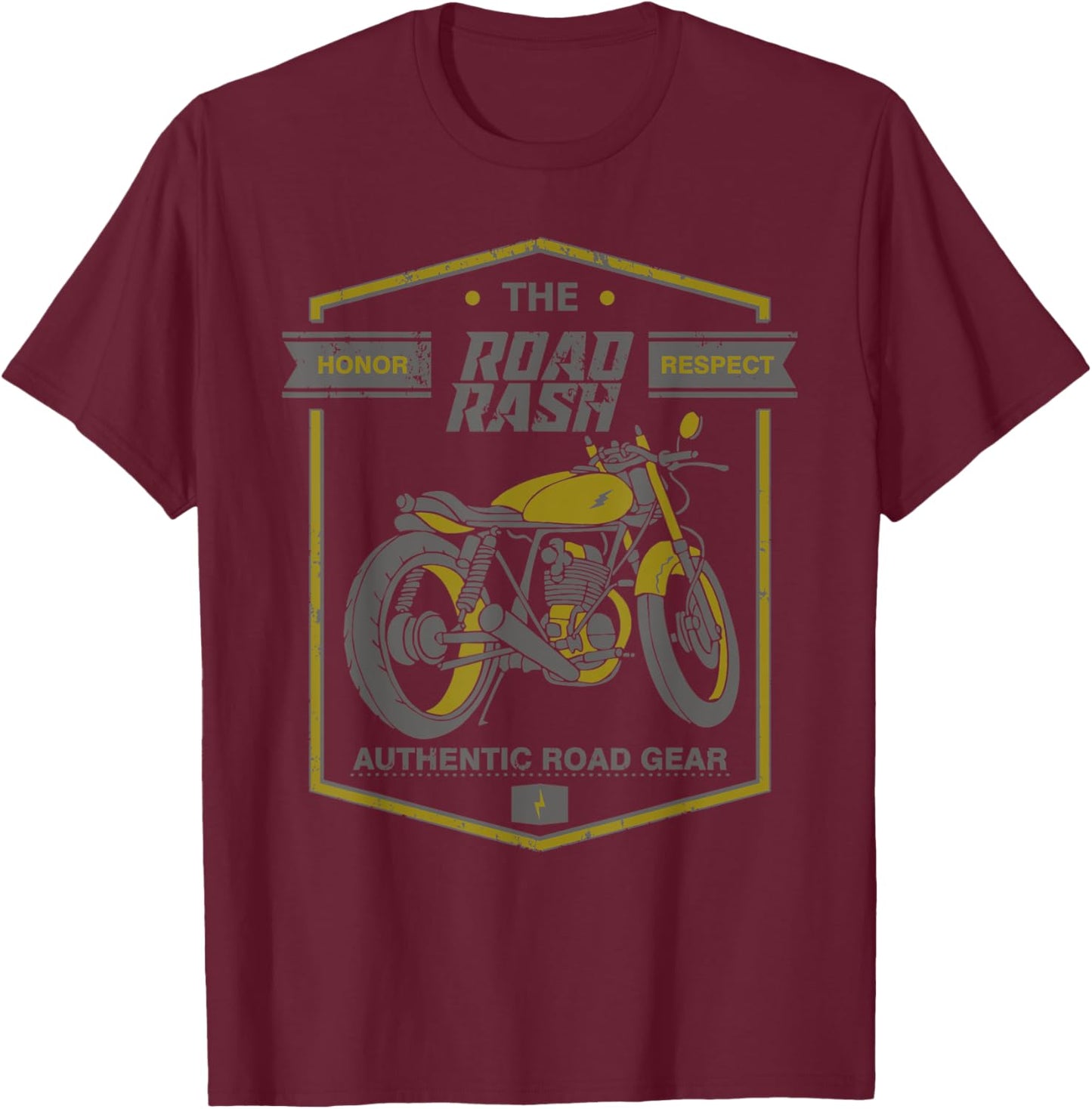 Road Rash | Biker motorcycle retro vintage Gift T-Shirt - T-Shirt | Maroon