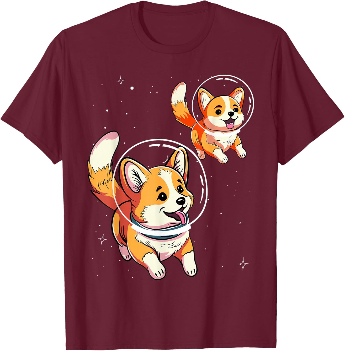 Astronaut Dog Space Galaxy Funny, Cute Design T-Shirt - T-Shirt | Maroon