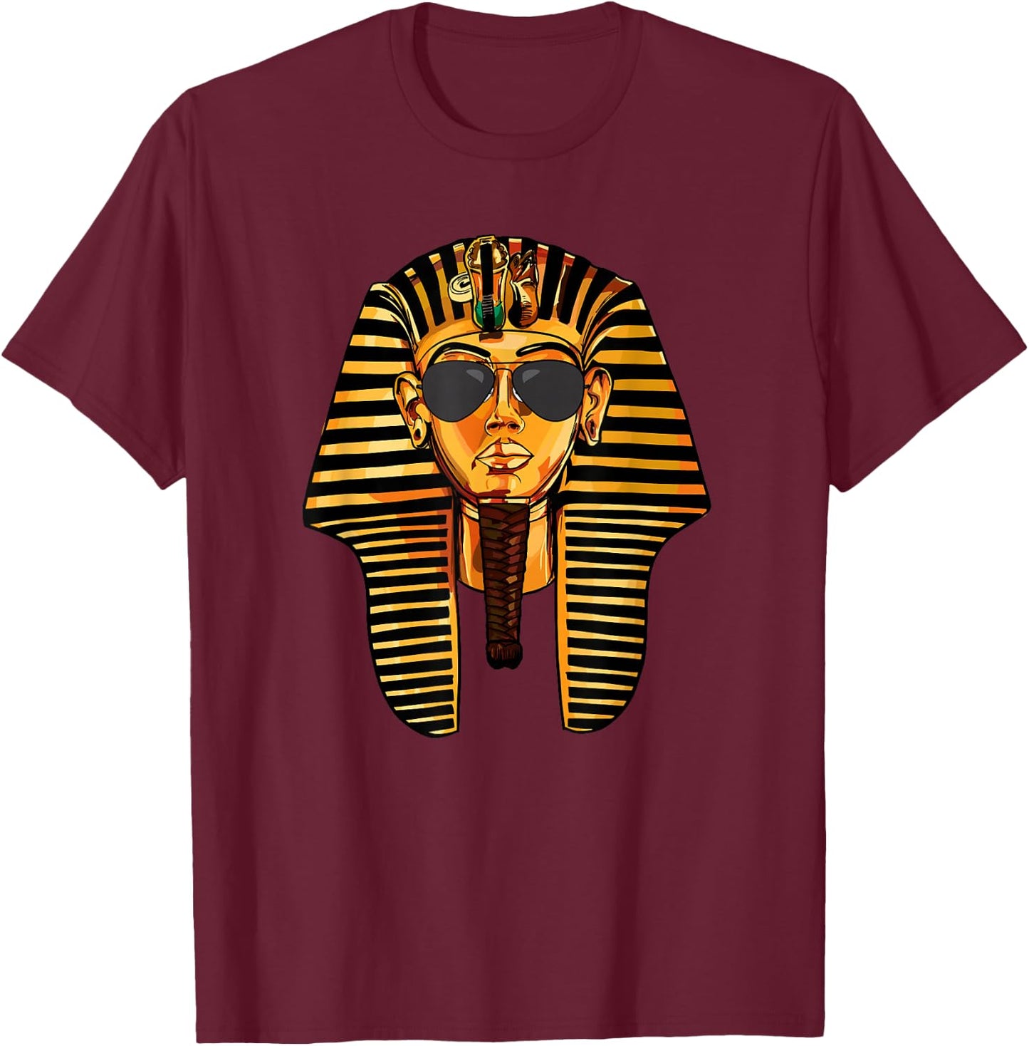 King Pharaoh Tutankhamun Sunglasses King TUT Sunglasses T-Shirt - T-Shirt | Maroon