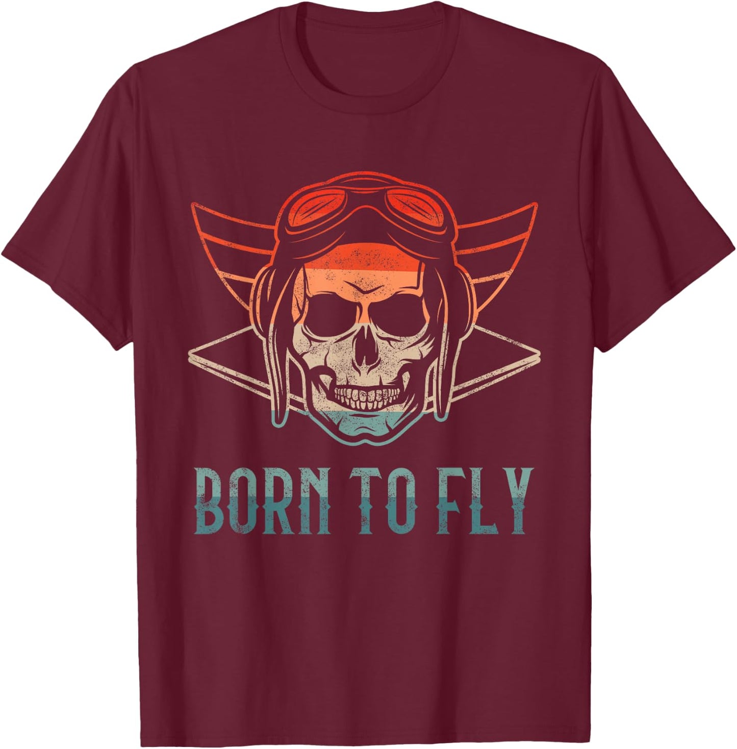 Born o Fly Aeroplane Aviation Design Airport Pilots T-Shirt - T-Shirt | Maroon
