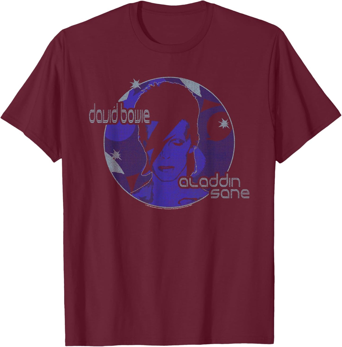 David Bowie - Blue Aladdin Sane T-Shirt - T-Shirt | Maroon