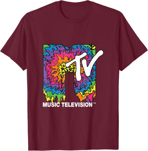 Classic MTV Melting Tie Dye T-Shirt - T-Shirt | Maroon