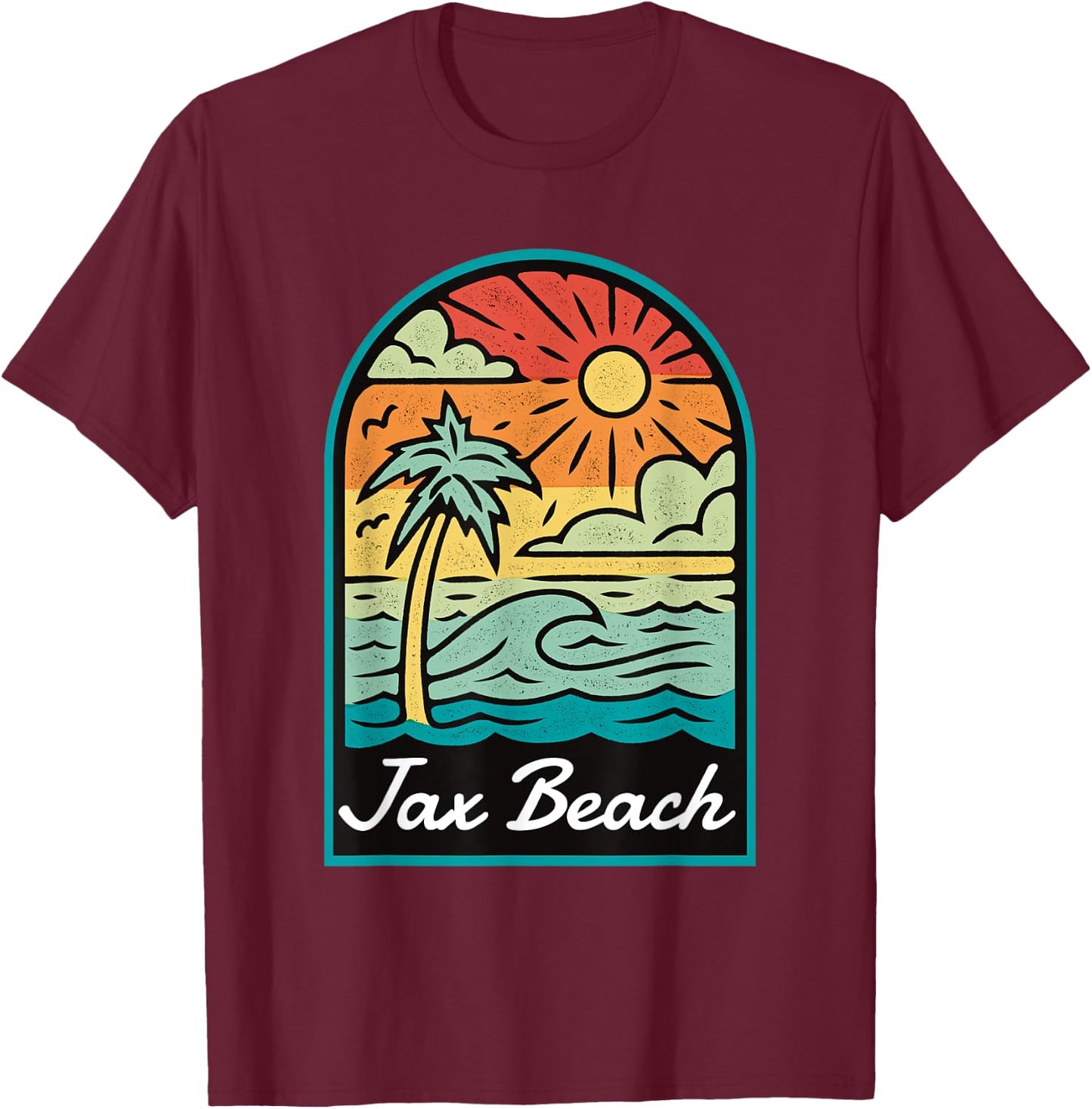 Jax Beach Florida Vintage Women Kids T-Shirt - T-Shirt | Maroon