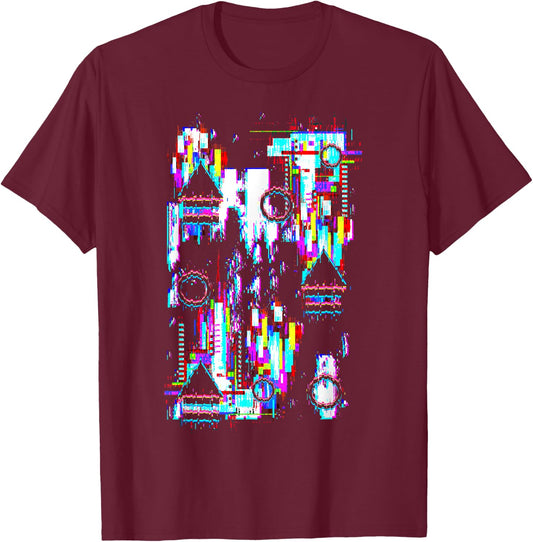 MegaUltraEpic Glitch - Men's Anime Glitch Art - Black - Small - Short Sleeve - Classic Fit - - All Seasons T-Shirt - T-Shirt | Maroon