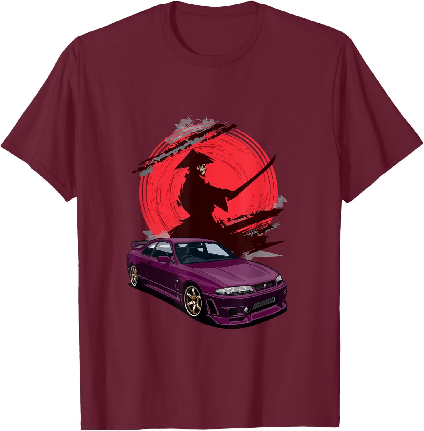 JDM Skyline R33 Car Tuning Japan Samurai Drift T-Shirt - T-Shirt | Maroon