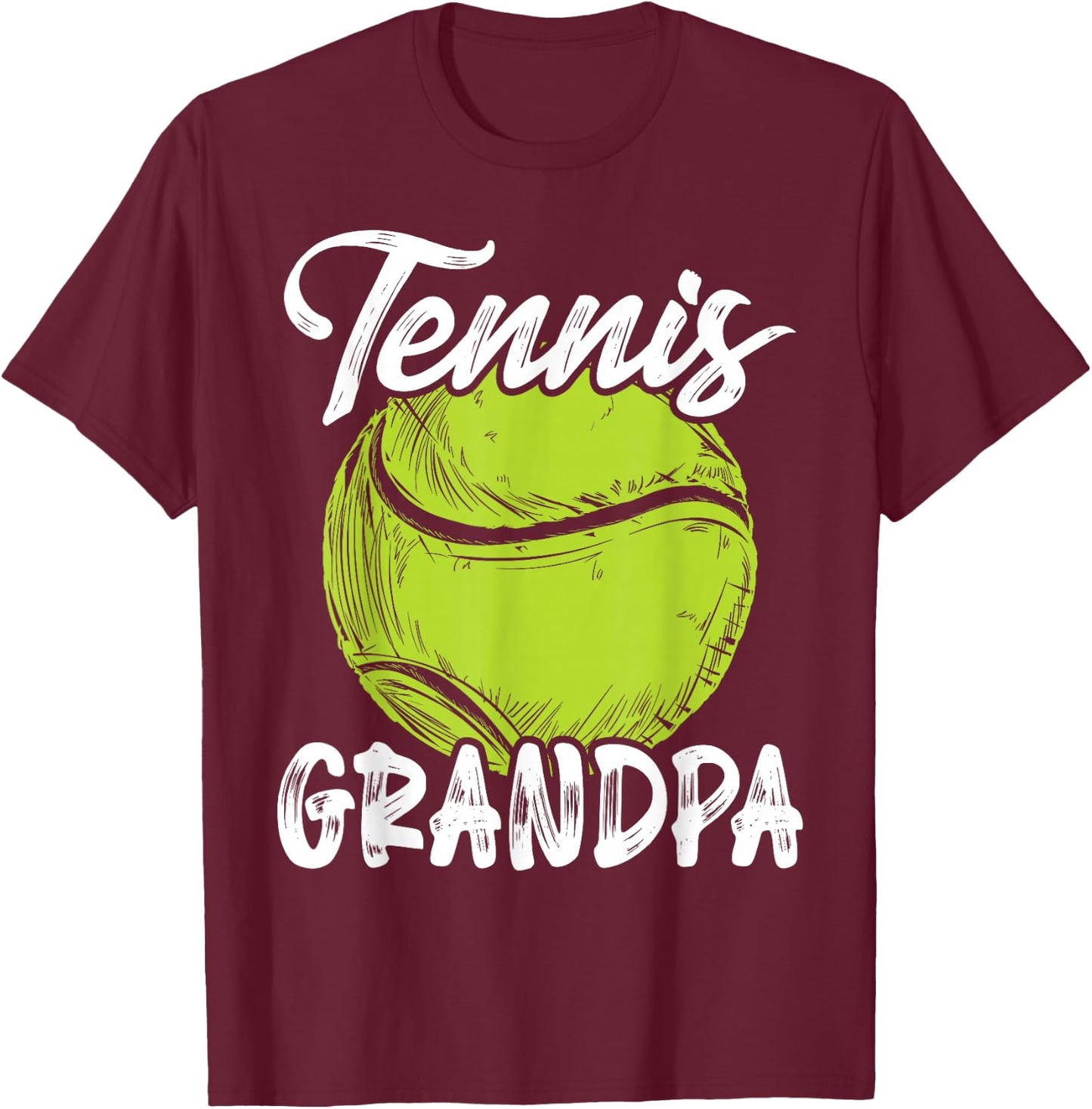 Tennis Grandpa Men Family Matching Set Tennis Ball Player T-Shirt - T-Shirt | Maroon