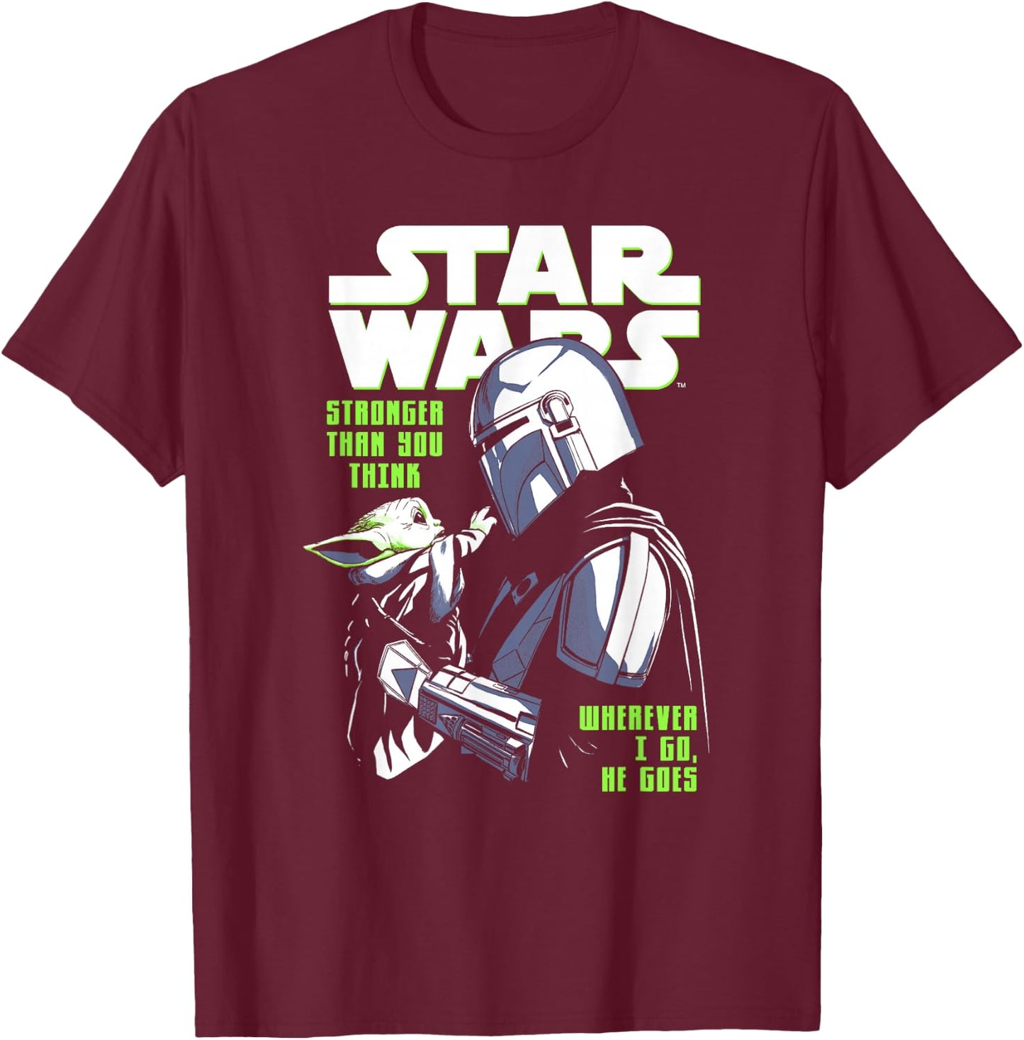Star Wars: The Mandalorian Stronger Than You Think BFF's T-Shirt - T-Shirt | Maroon