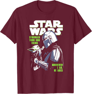 Star Wars: The Mandalorian Stronger Than You Think BFF's T-Shirt - T-Shirt | Maroon