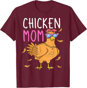 Chicken Mom Hen Lover Poultry Farmer Chicks Mother's Day T-Shirt - T-Shirt | Maroon