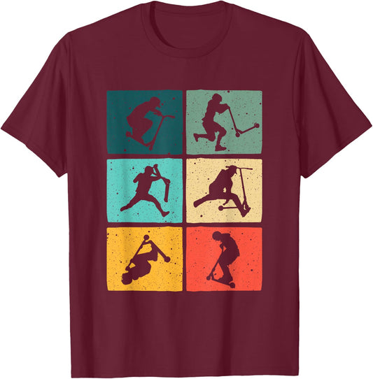 Funny Scooters Stunt Vintage Art Women Best Riders T-Shirt - T-Shirt | Maroon