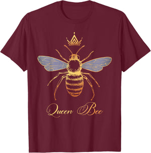 Queen Crown Bee Beekeeping Honey Lover Keeper Women Gift T-Shirt - T-Shirt | Maroon