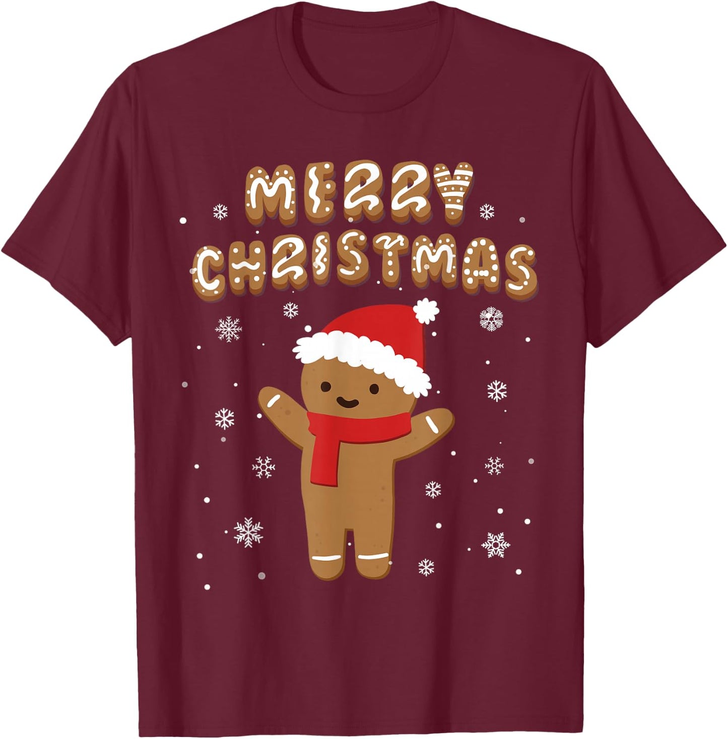 Merry Christmas Gingerbread Merry Christmas Cookie Bakers T-Shirt - T-Shirt | Maroon