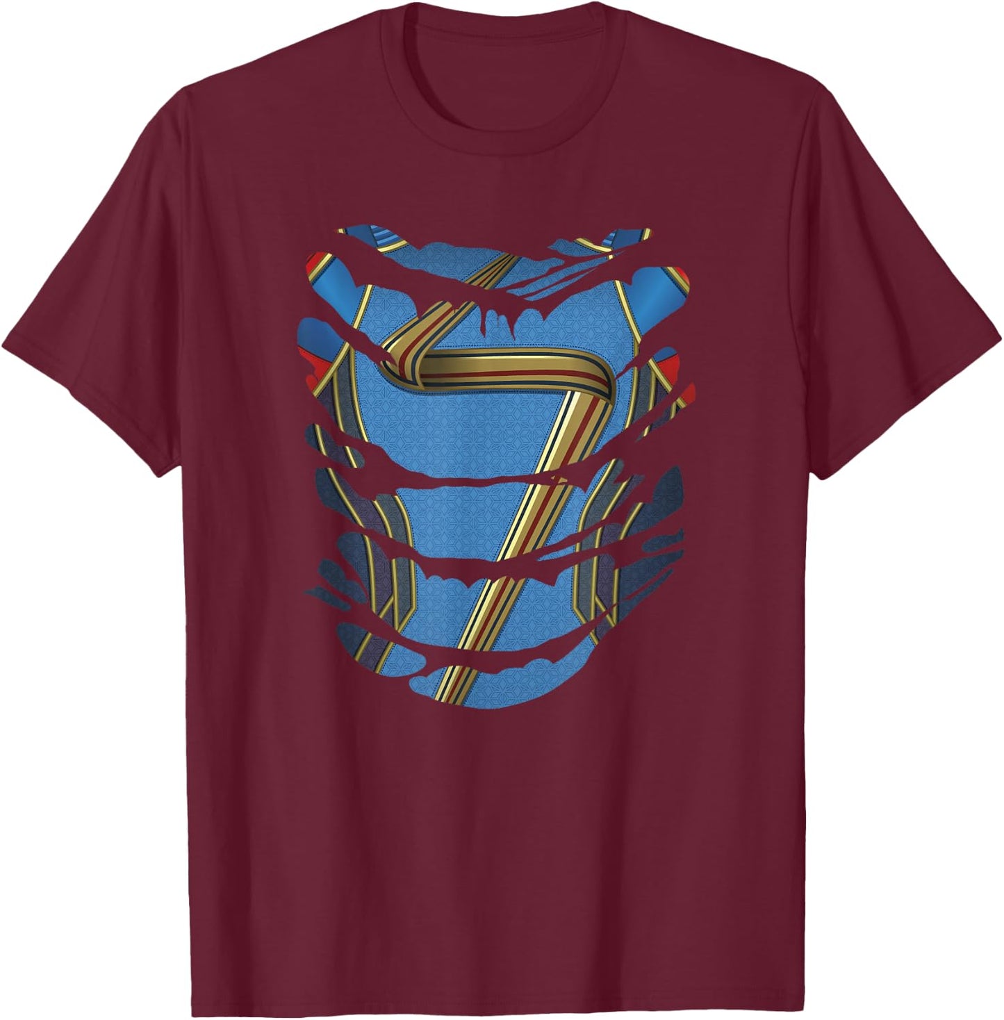 Marvel Ms. Marvel Torn Costume Halloween T-Shirt - T-Shirt | Maroon