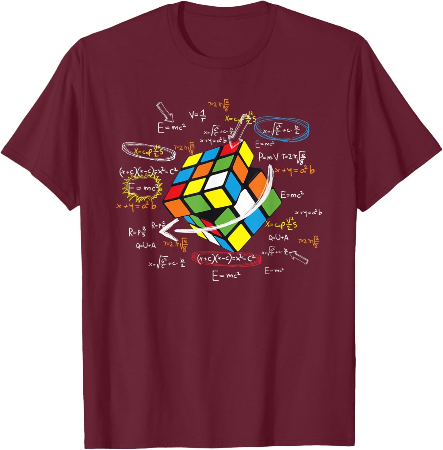Cool Math Rubik Rubix Rubics Player Cube Math Lovers Small T-Shirt - T-Shirt | Maroon