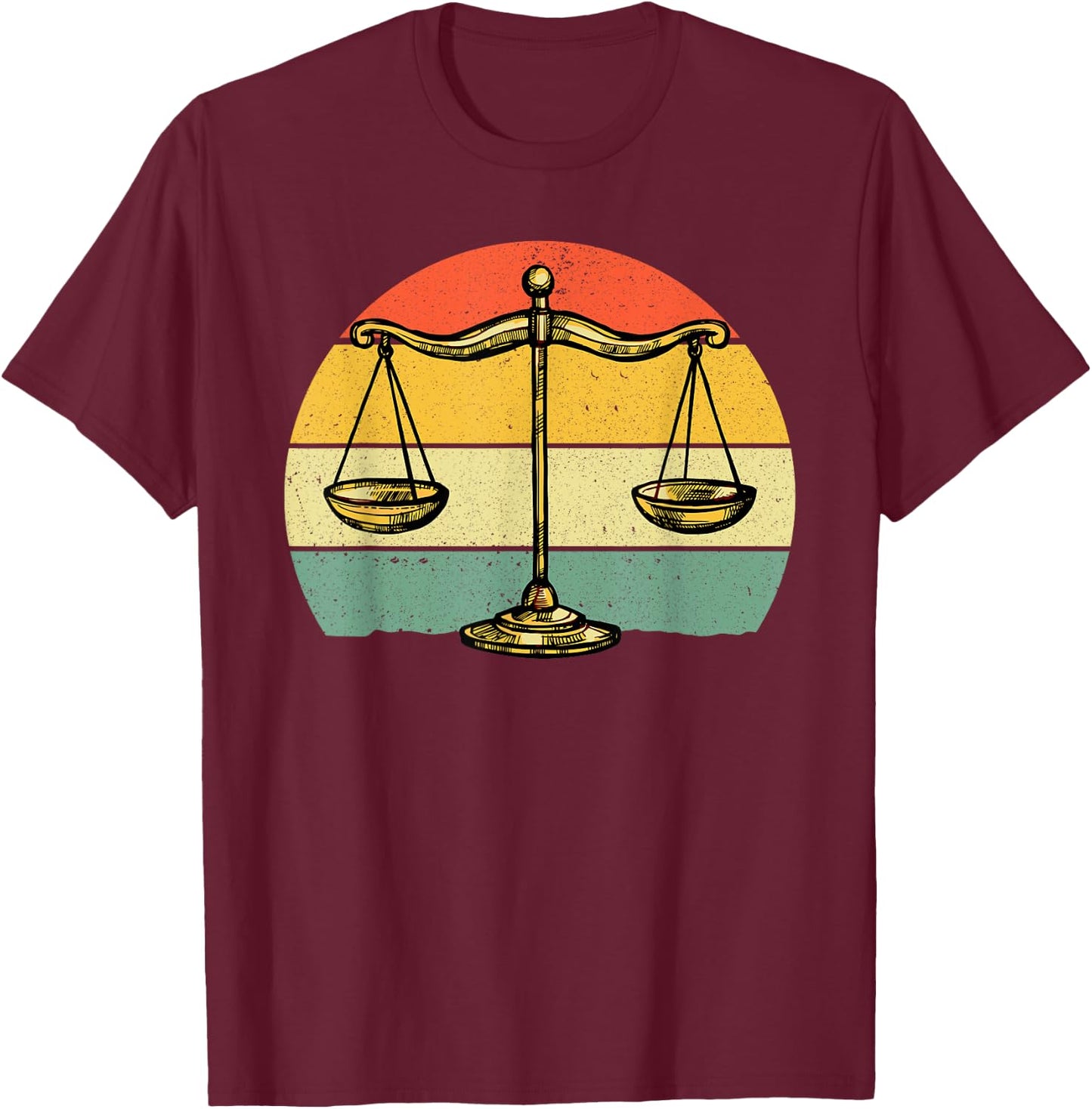 Lawyer Art Women Attorney Justice Scale Paralegal T-Shirt - T-Shirt | Maroon