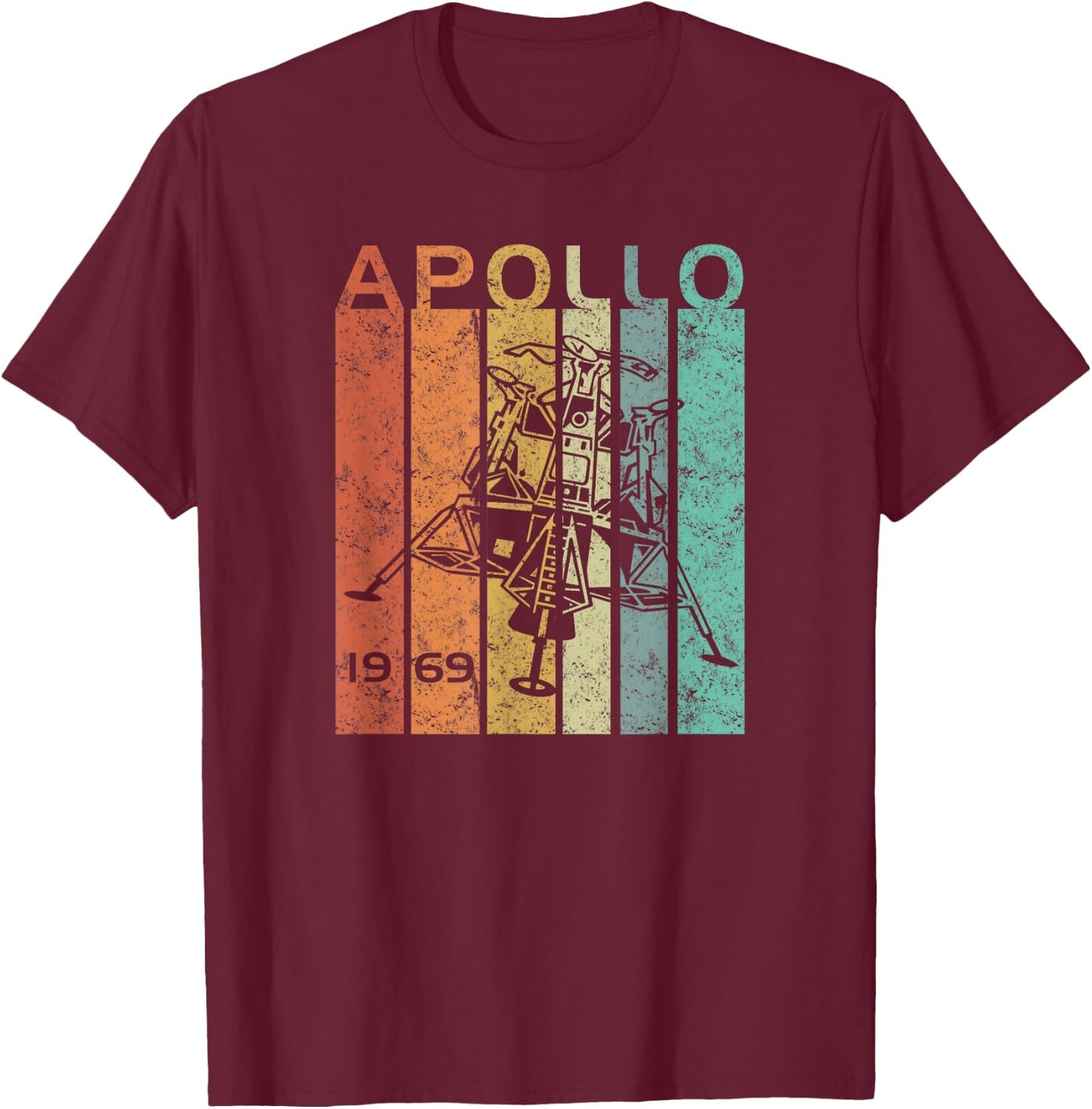 Retro Apollo 11 50th Anniversary Moon Landing 1969 2019 Gift T-Shirt - T-Shirt | Maroon