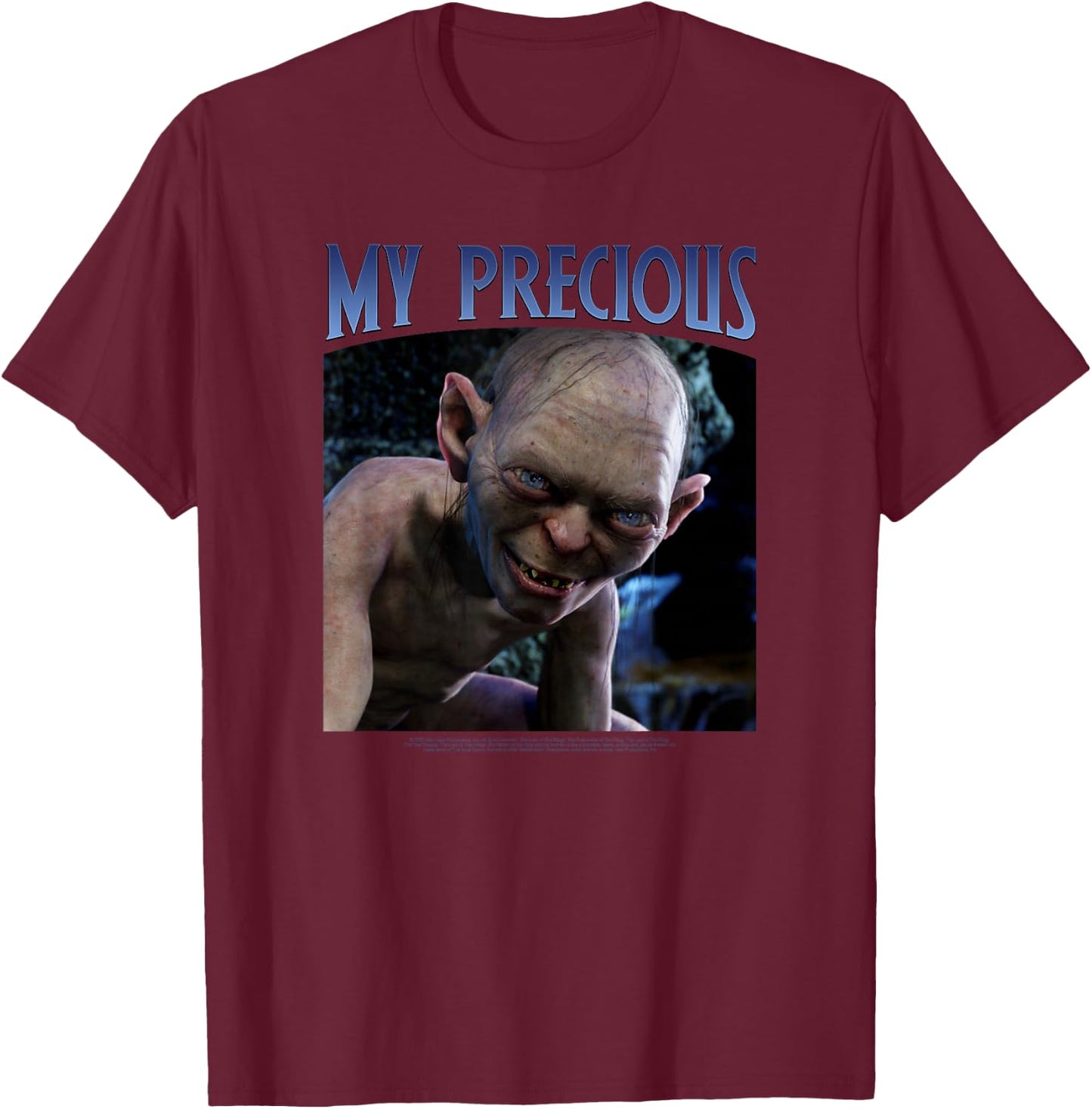 Lord of The Rings Gollum My Precious Poster T-Shirt - T-Shirt | Maroon